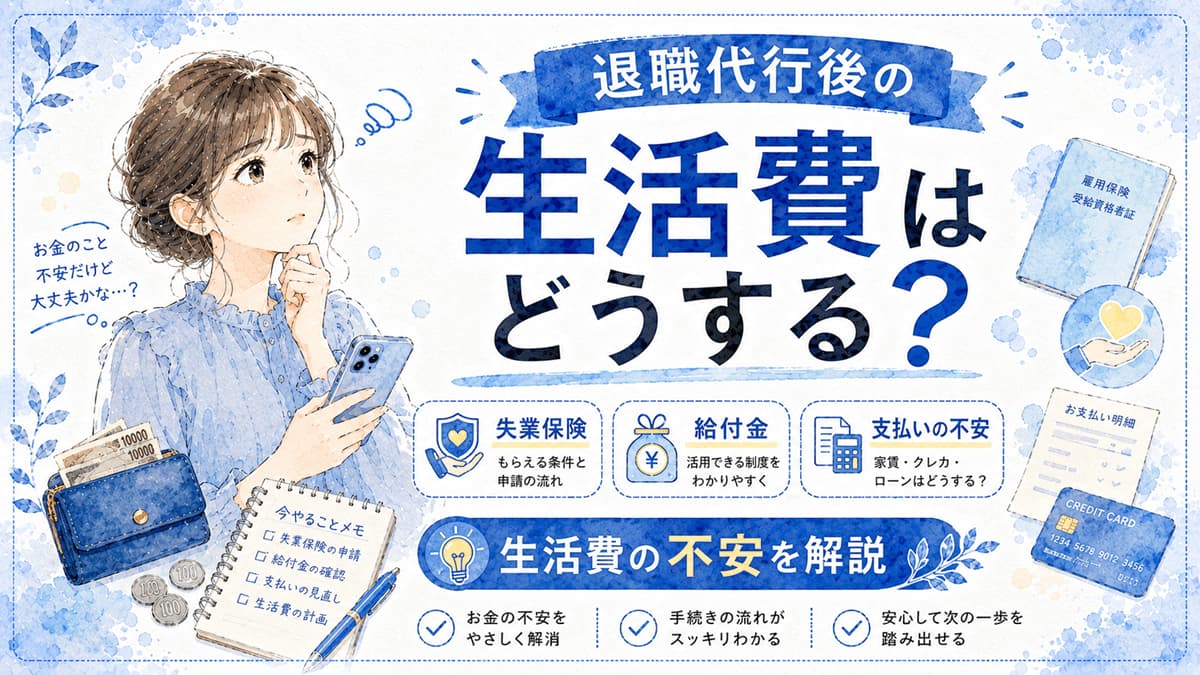 退職代行を使った後の生活費はどうする?失業保険・給付金・支払いの不安を解説