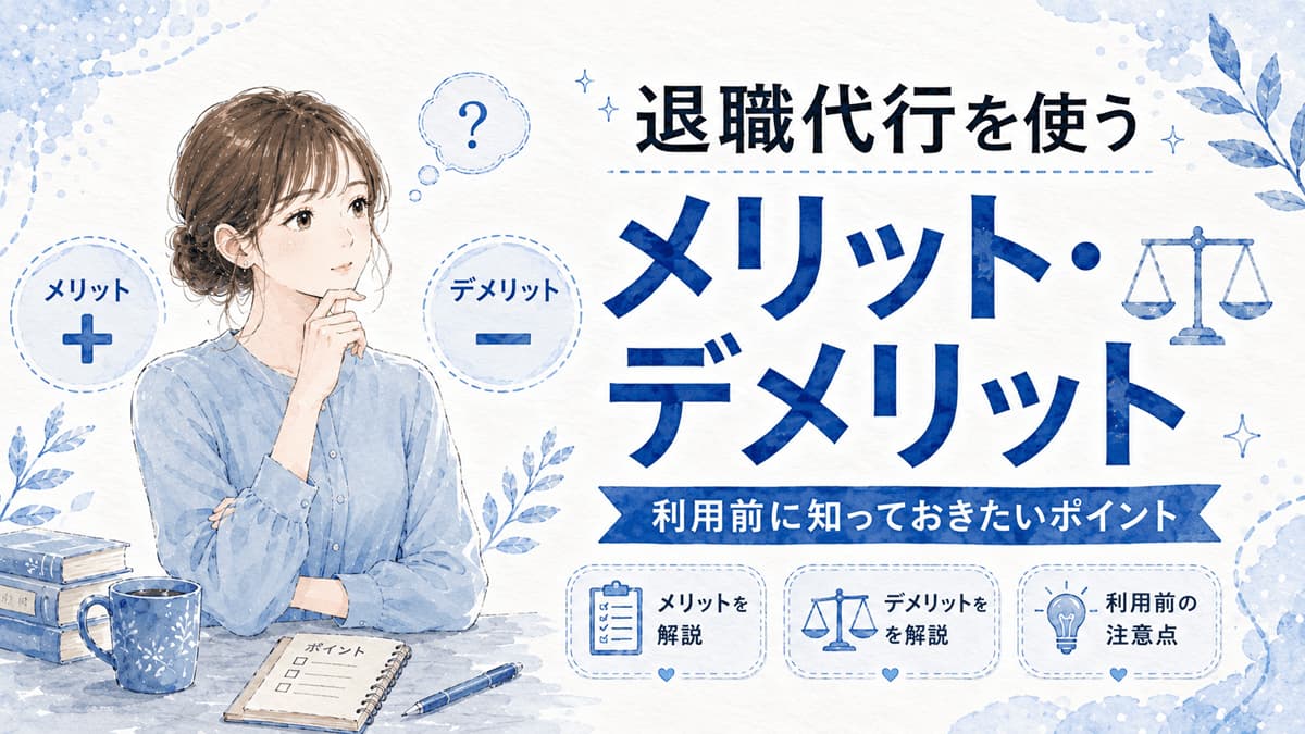 退職代行を使うメリット・デメリット|後悔しない判断基準と注意点を解説